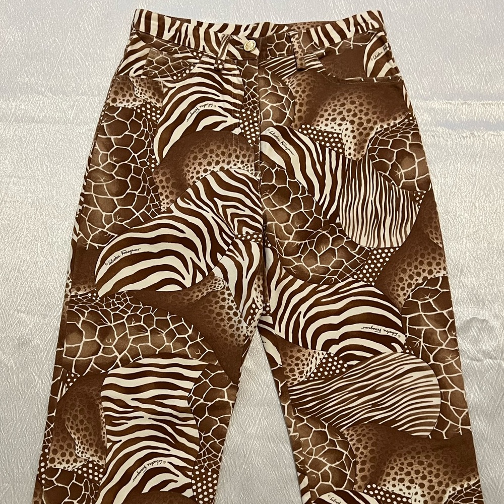 Salvatore Ferragamo animal print pants